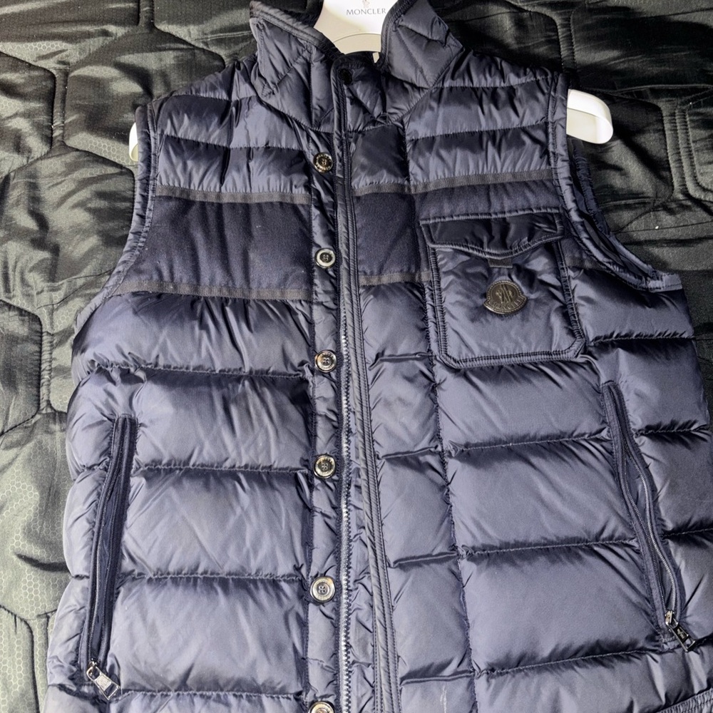 Moncler Dark Blue Quilted Vest